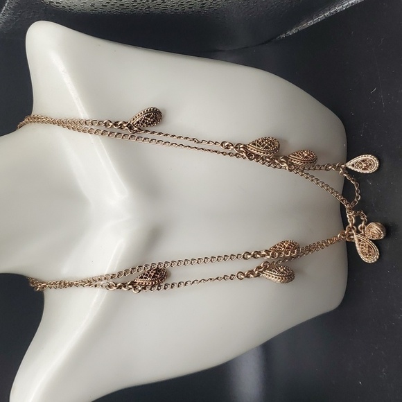 Morrocan vintage liz claiborne rare pendulum orb necklace N2905